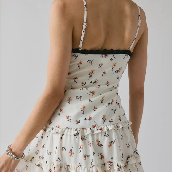 *NWOT* Kimchi Blue Cleo Lace Trim Chiffon Slip Mini Dress - Picture 3 of 6